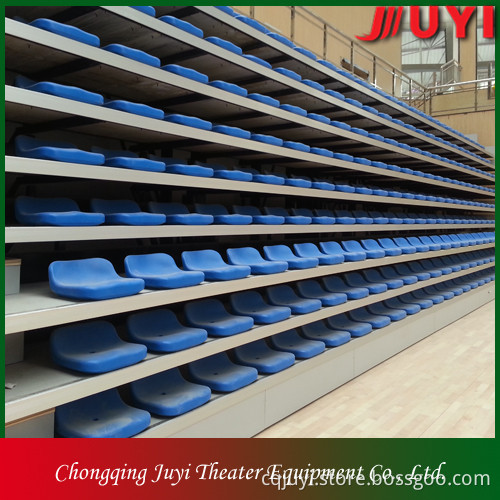 JY-706 factory price grandstand seating aluminium bleacher plastic seat retractable bleacher telescopic seating
